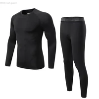 fitness mens clothing winter warm base layer tights compression underwear sports tights black mens full suit tracksuit