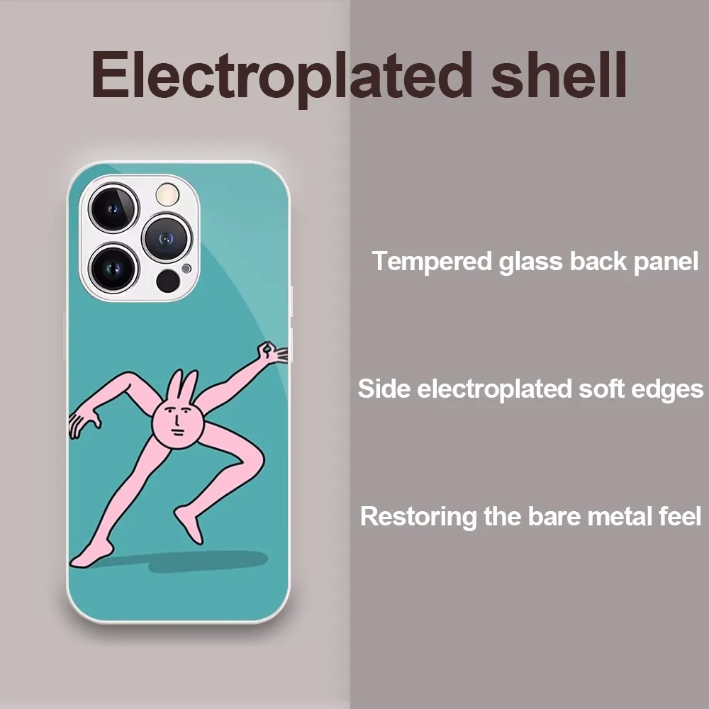 Забавный розовый красный чехол с кроликом-мишнем для iPhone 11 12 13 14 Plus Pro Max