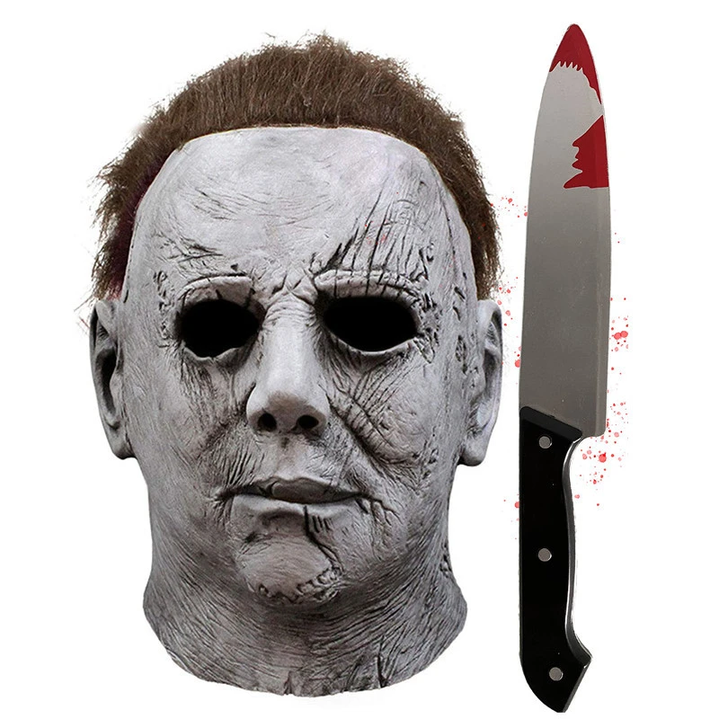 

Маска «Майкл Майерс» для взрослых с классическим ножом, костюм для косплея, латексная маска, Маскарадная маска, косплей из фильма