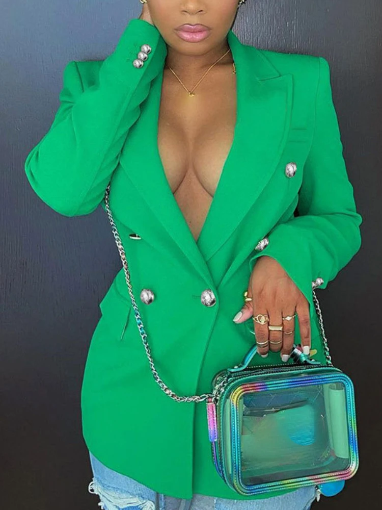 

Office Lady Blazers Turn Down Collar Long Sleeve Button Up Women Autumn Spring Fashion Coat Casual Business Outwear Jacket