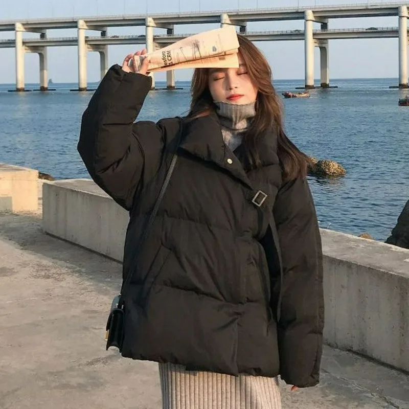 

2023 New Women Cotton Coat Winter Jacket Female Thick Parkas Short Loose Outwear Large Size Overcoat