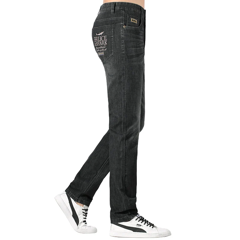Bruce&Shark New Summer Men's Jeans Stretching Cotton Straight Casual  Fashion Denim Jeans men's pants Super Quality big size 42