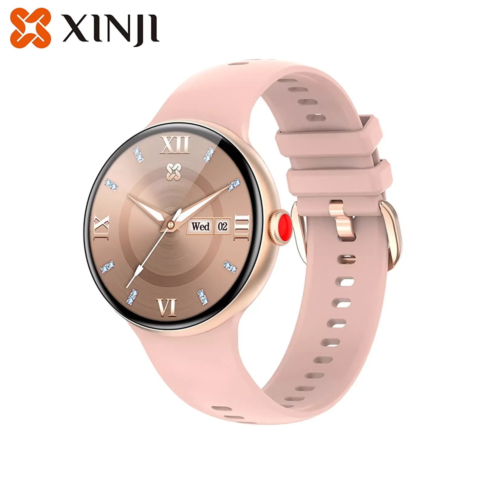 

XINJI G2 Smart Watch 1.2Inch Screen BT5.0 Waterproof Sleep/Heart Rate/Blood Oxygen Monitor 15Sport Modes Women Smartwatch
