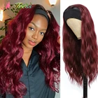 Парики для женщин х-дердерс красного вина, длинные натуральные волнистые, без клея, синтетический, термостойкий, для машинной работы, из волокна