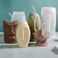 abstract face art candle mold aromatherapy fragrance perfume wax silicone molds home decoration plaster faceless making mould