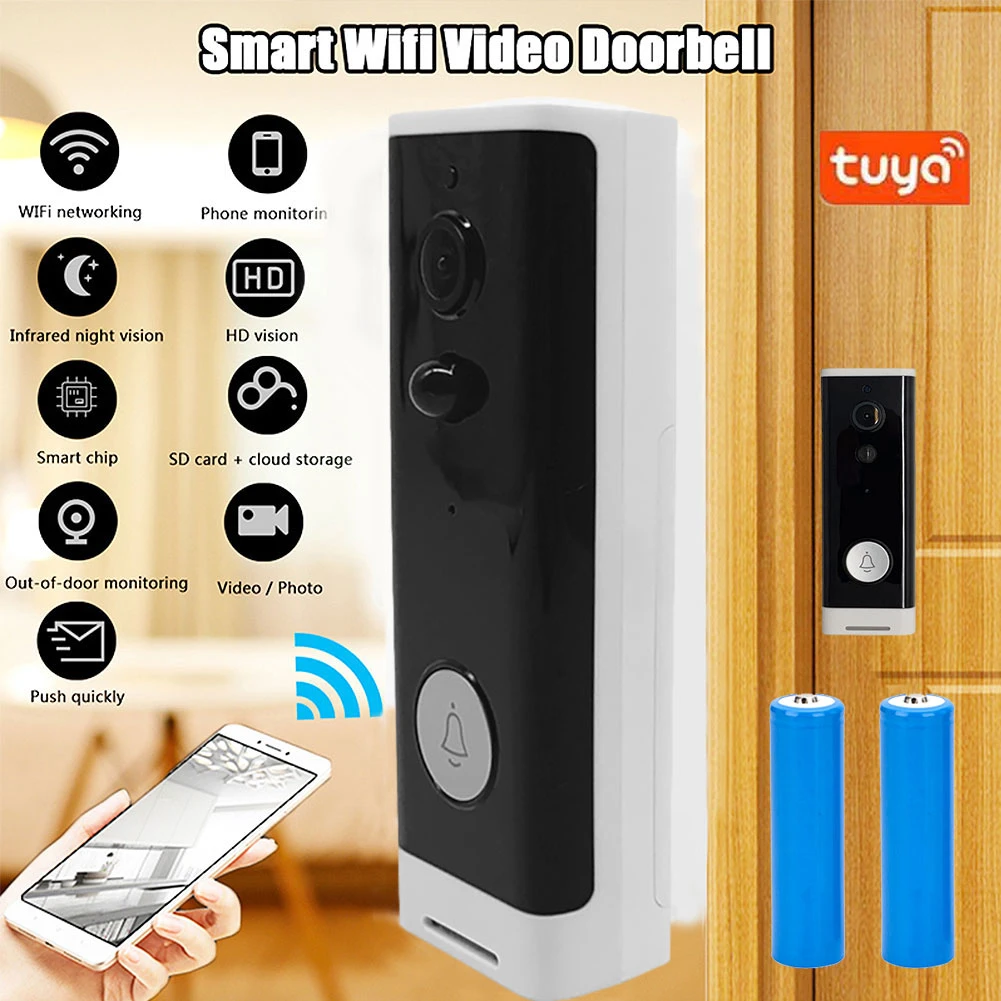 

Умный дверной звонок с Wi-Fi, HD 1080P, водостойкий