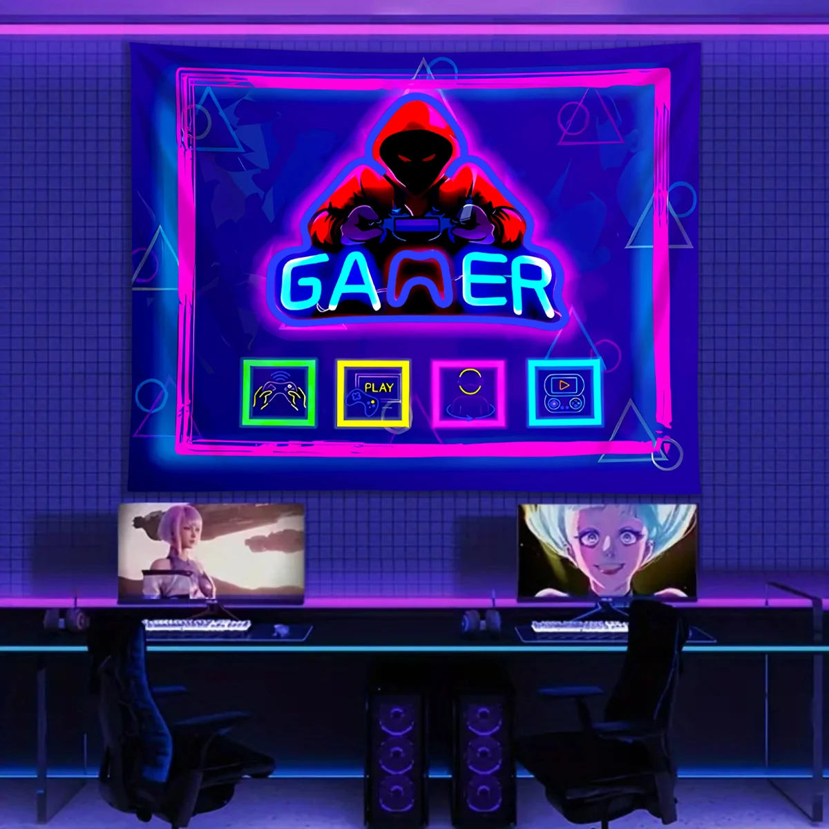 

Неоновый световой эффект гобелен для комнаты мальчиков