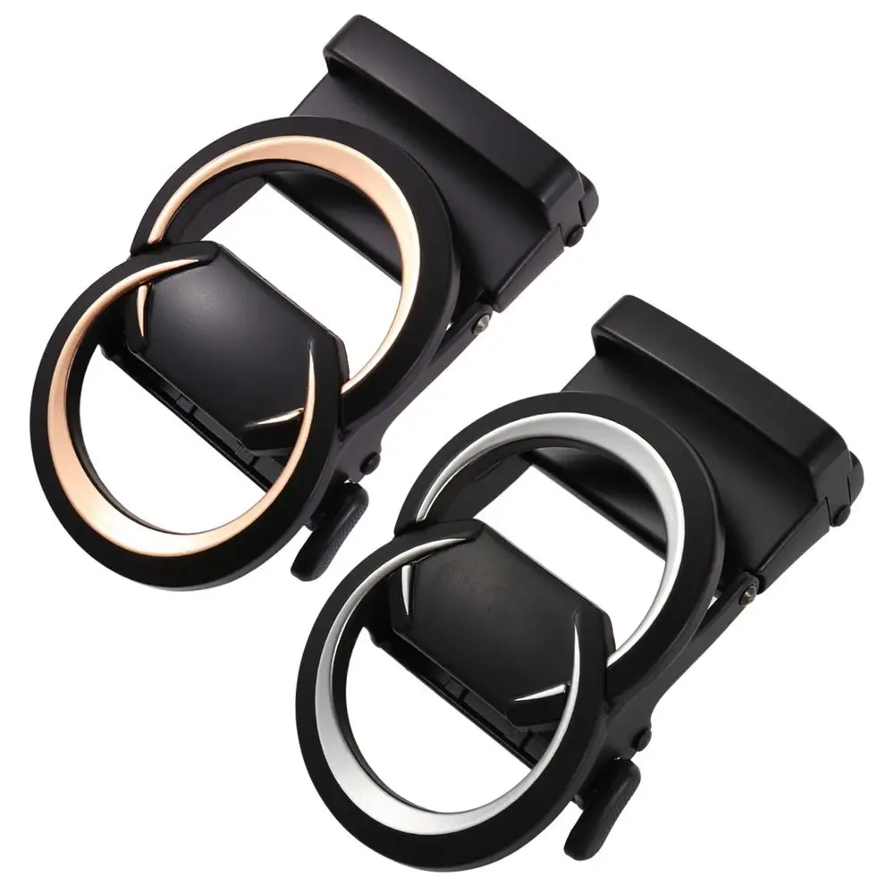 

Holeless Casual Craft DIY Classic Waistband Head 36mm Buckle Double Ring Hollowed Out End Bar Belt Automatic Buckles