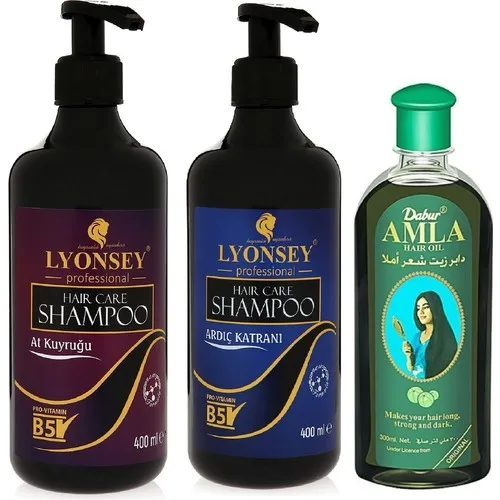Шампунь с конским хвостом от Lyonsey 400 мл + масло для ухода за волосами Dabur Amla 200