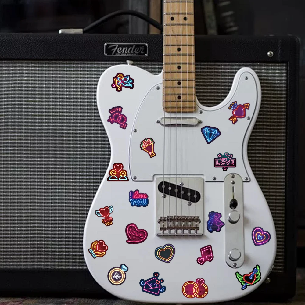 64 шт. милые неоновые наклейки на День святого Валентина мультяшные сделай сам