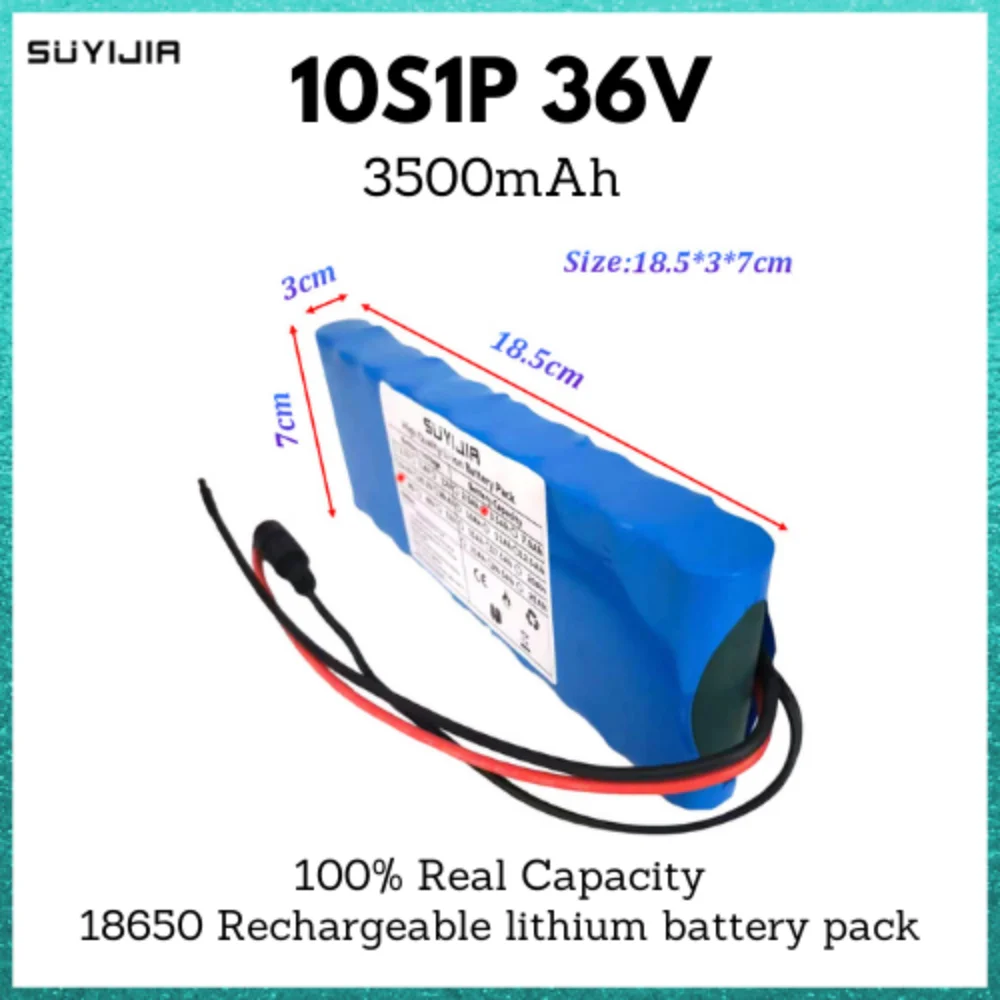 

10S1P 18650 Battery Pack 36V Rechargeable Li-ion Battery Actual Capacity 3.5Ah Electric Bicycle Scooter with BMS Backup Battery