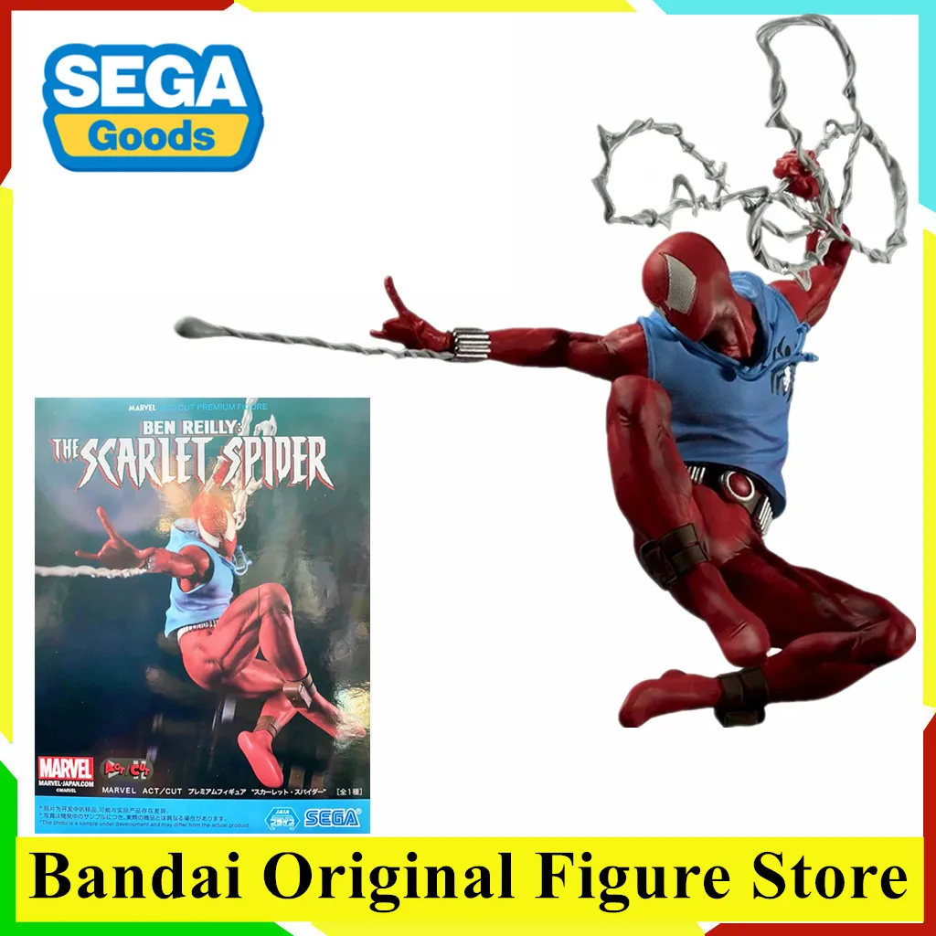 Оригинальный SEGA ACT CUT SCARLET SPIDER SPIDER-MAN BEN REILLY аниме фигурка Человека-паука модель из