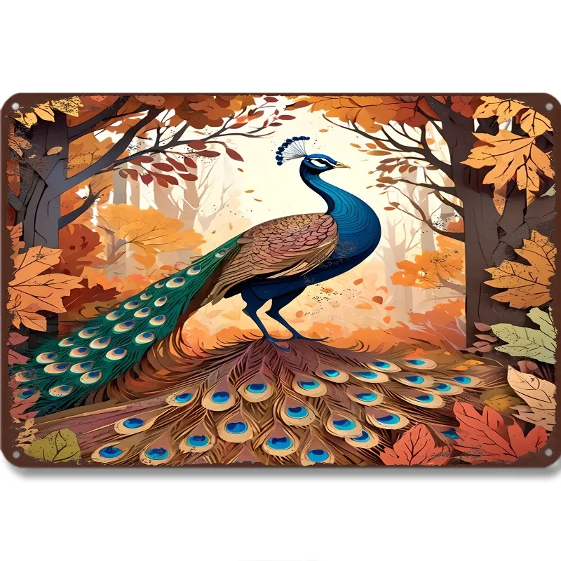 Алюминиевая табличка &quotПавлин в осеннем лесу&quot