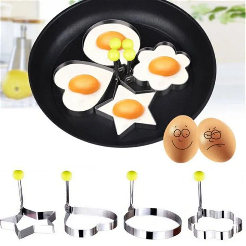 

Stainless steel form for frying eggs tools Flower, Heart, Circle, Sta omelette mould device egg/pancake ring egg shaped kitchen