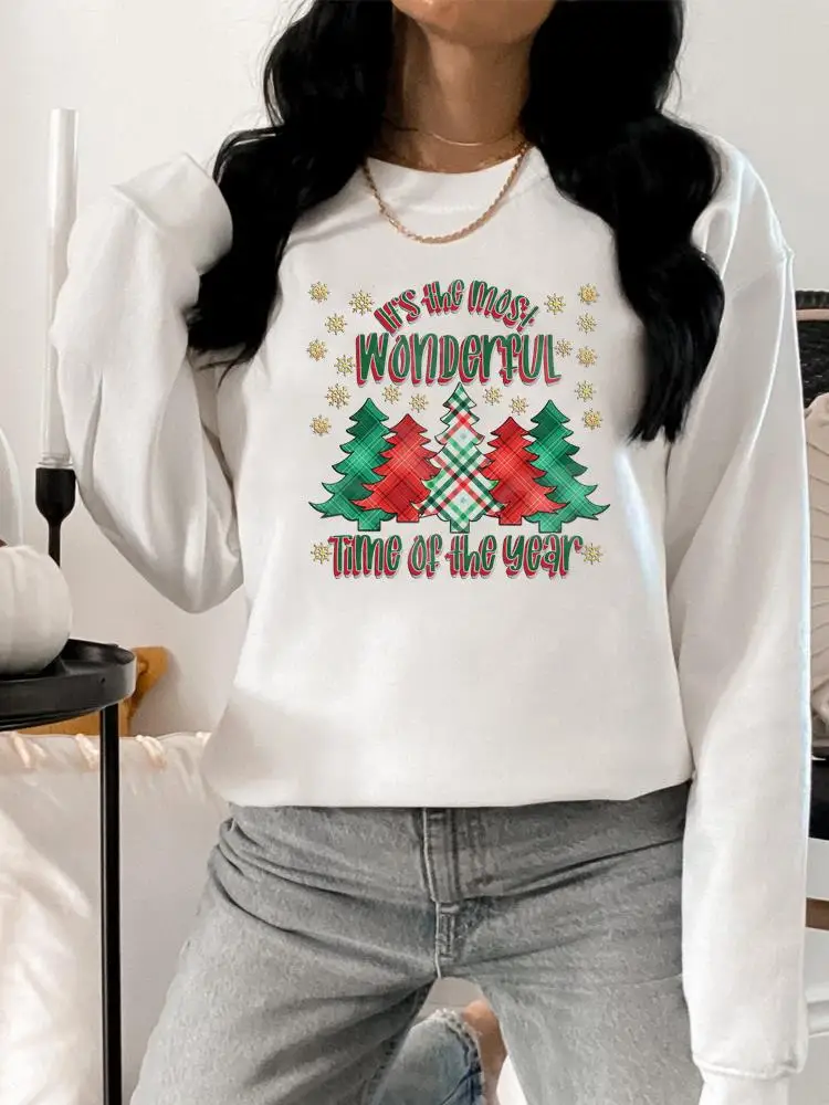 

Plaid Trend Lovely Style Women Pullovers Clothing Merry Christmas Lady Print Fashion Woman Hoodies Female Graphic Sweatshirts