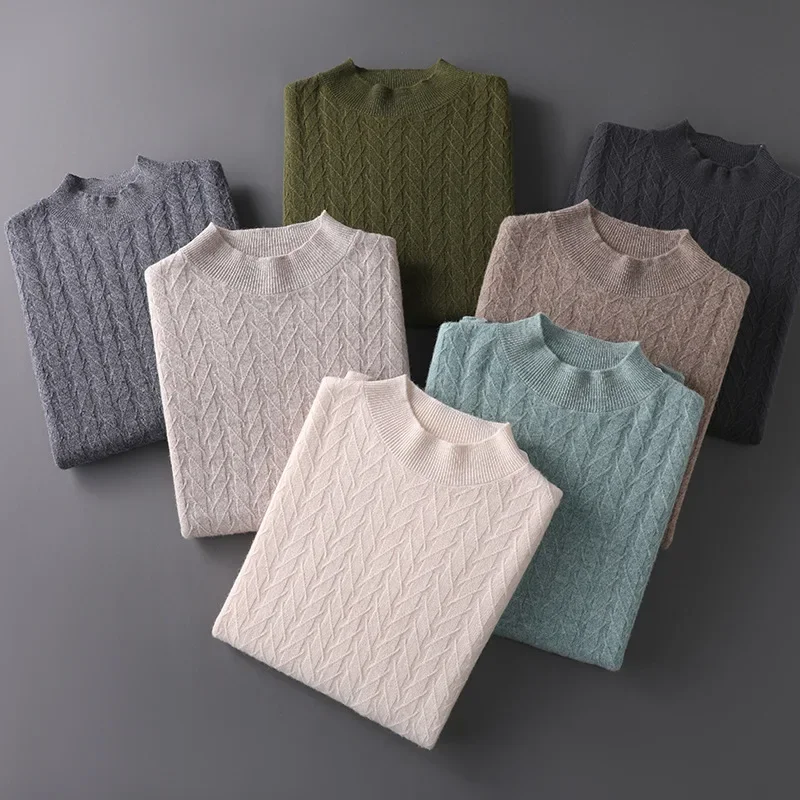 Новый стиль мужское полуполо/черепашковый воротник с длинным рукавом теплый