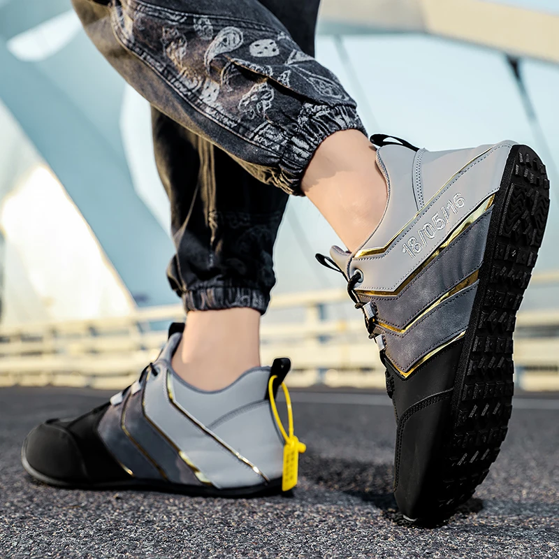 New Running Shoes for Men Outdoor PU Male Sneakers Durable Gym Training Shoes Trending 2023 Walking Sneakers Rubber Sole Shoes