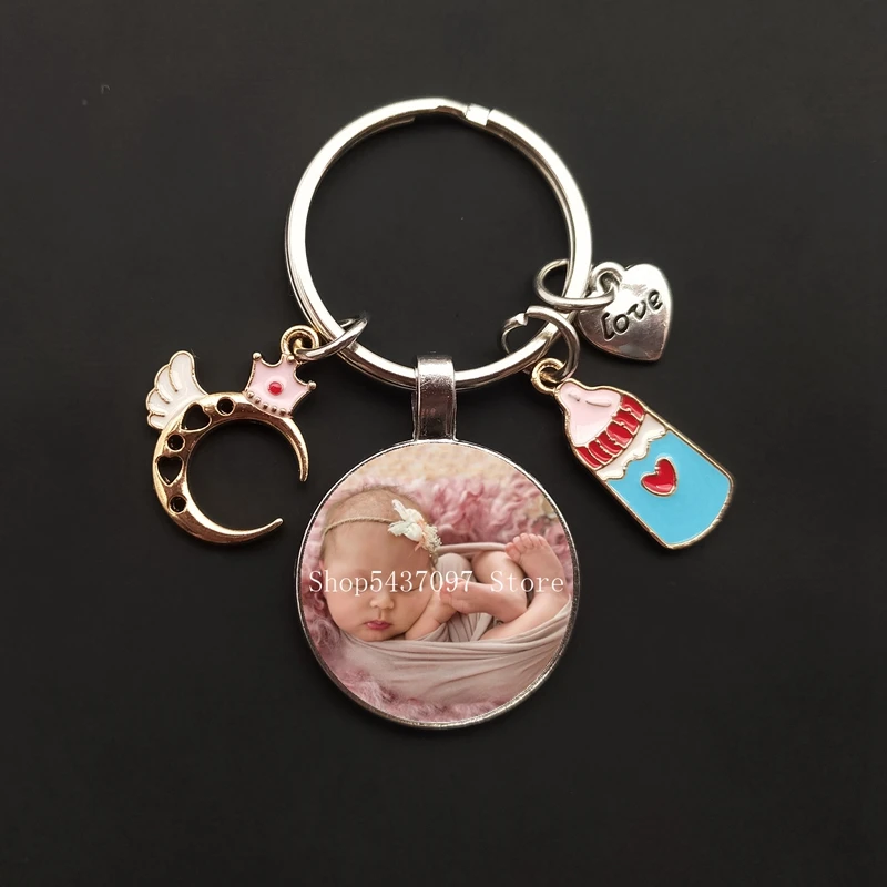 Регулируемый брелок для новорожденных стеклянный с изображением ангела детский