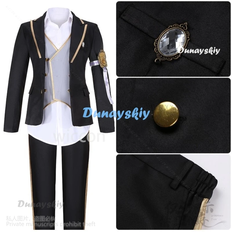 Костюм для косплея Octavinelle Floyd Leech парик игра Twisted-Wonderland Русалочка ночной ворон