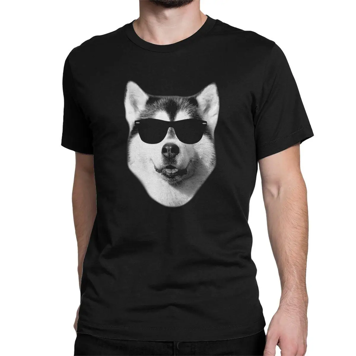 

Men Cool Siberian Husky T Shirt Lovely Dog Funny Cotton Tops Humorous Short Sleeve Round Neck Tee Shirt Summer T-Shirts