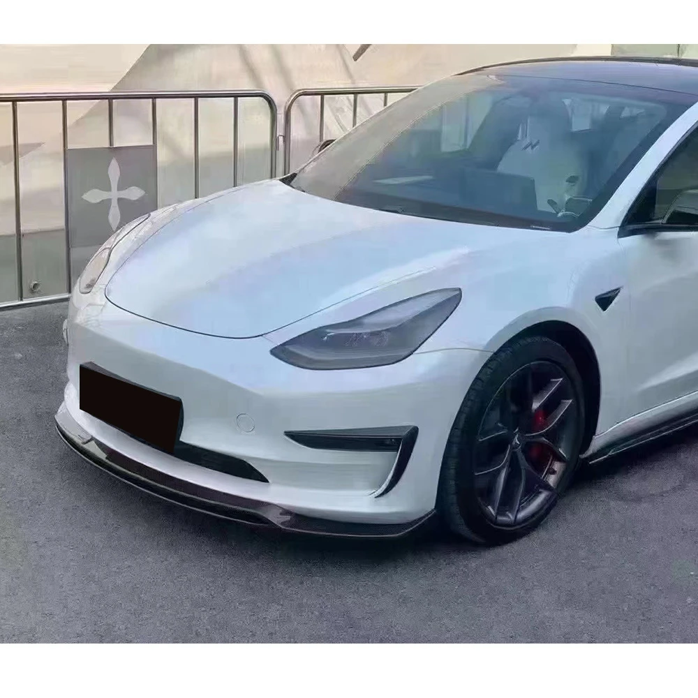 Комплект кузова из углеродного волокна в стиле ART для Tesla Model 3 передняя губа и