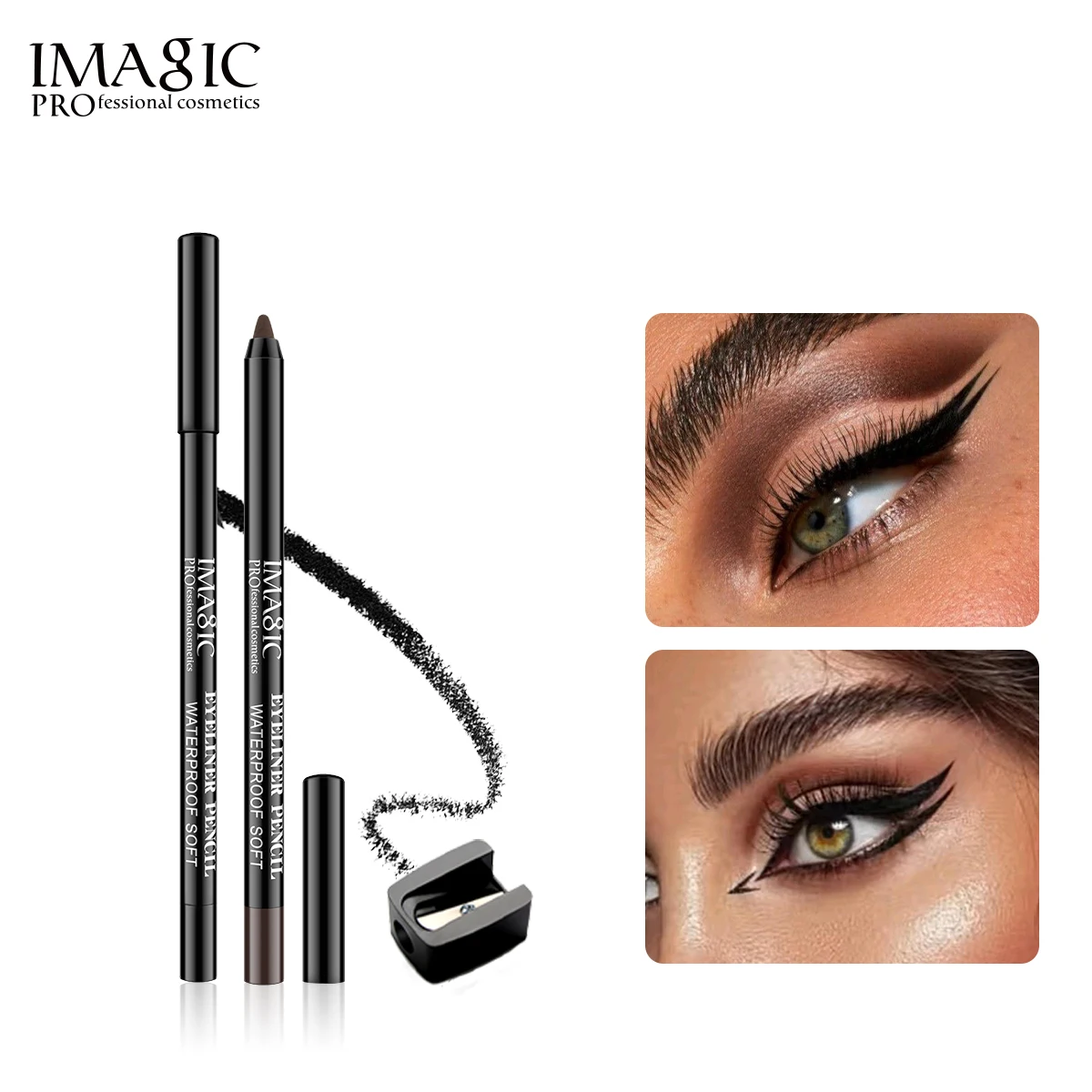 

IMAGIC Black Eyeliner Gel Pen Soft Easy to Wear High Pigment Waterproof Long Lasting Smooth Professional Professional Eyes Makeu