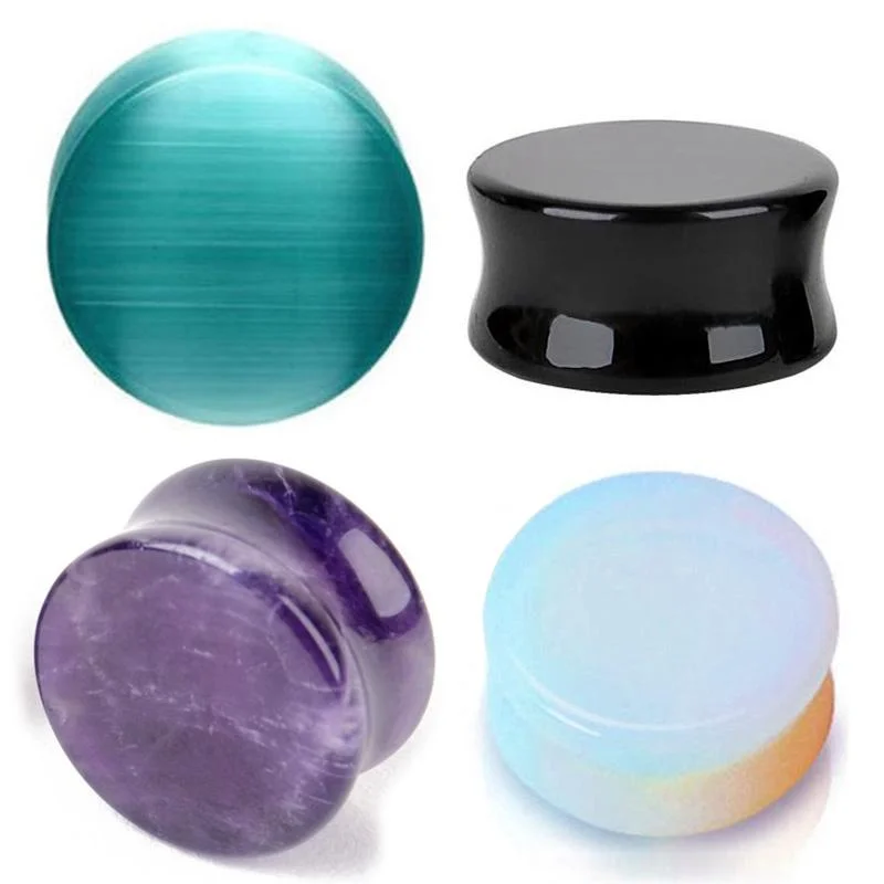 

1Pc Jazz Drum Stone Ear Tunnel Plugs and Gauges Flesh Piercing Expander Plug Earrings