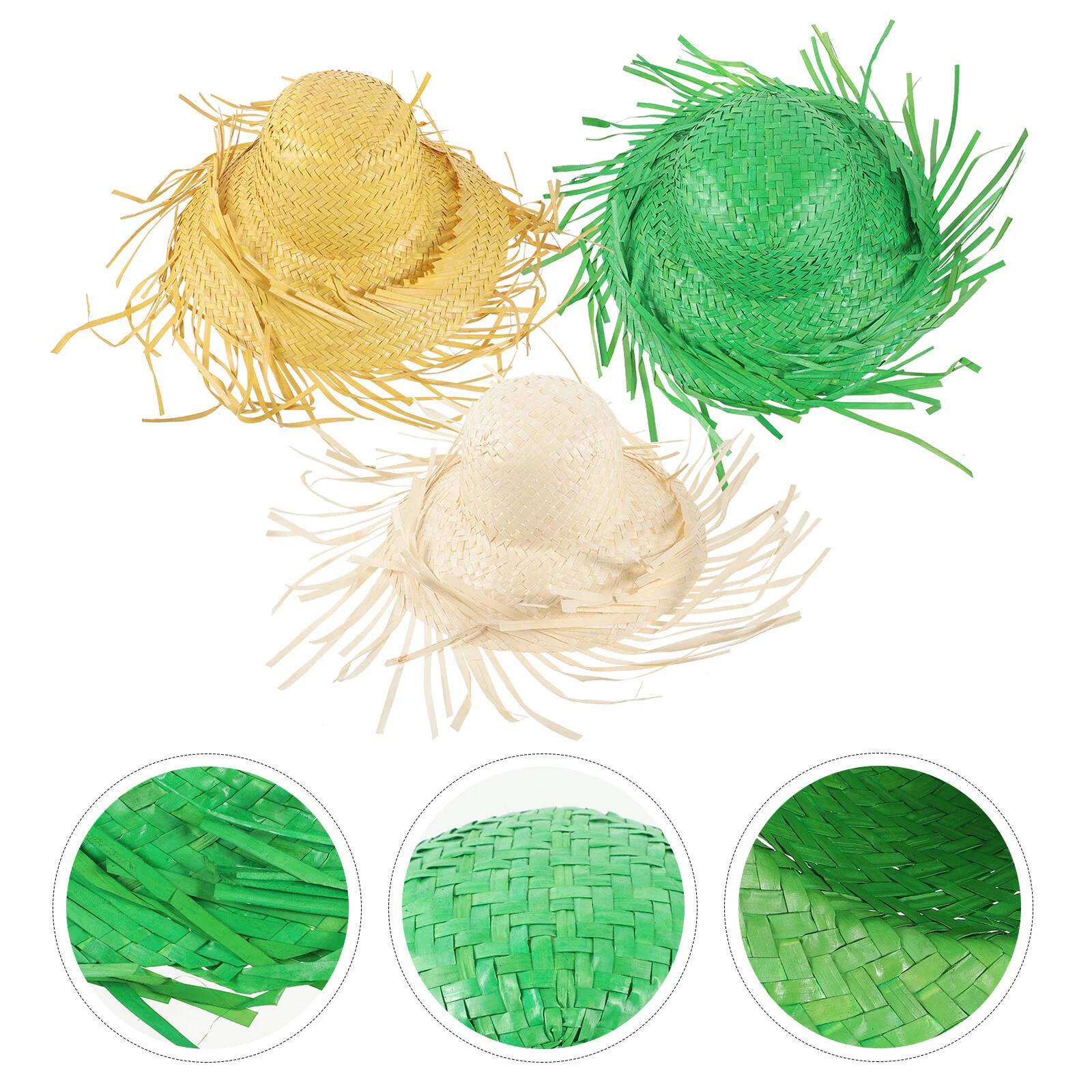 

3 Pcs Hat Women Straw Multifunctional Summer Casual Beach Woven Shade Sunflower Proof Headband Miss