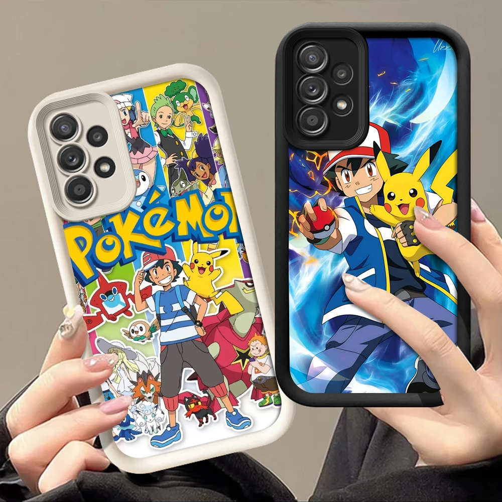 Чехол для телефона Realme GT6 GT3 GT Neo Master C67 C65 C63 C55 C53 C51s C35 C33 C31 C30 C25Y C25s Soft Cover AB-2 ASH vs PIKACHU