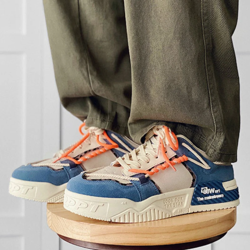 

Мужские кроссовки для скейтборда, повседневные сетчатые кроссовки на шнуровке, обувь для скейтбординга в уличном стиле, увеличивающие рост...