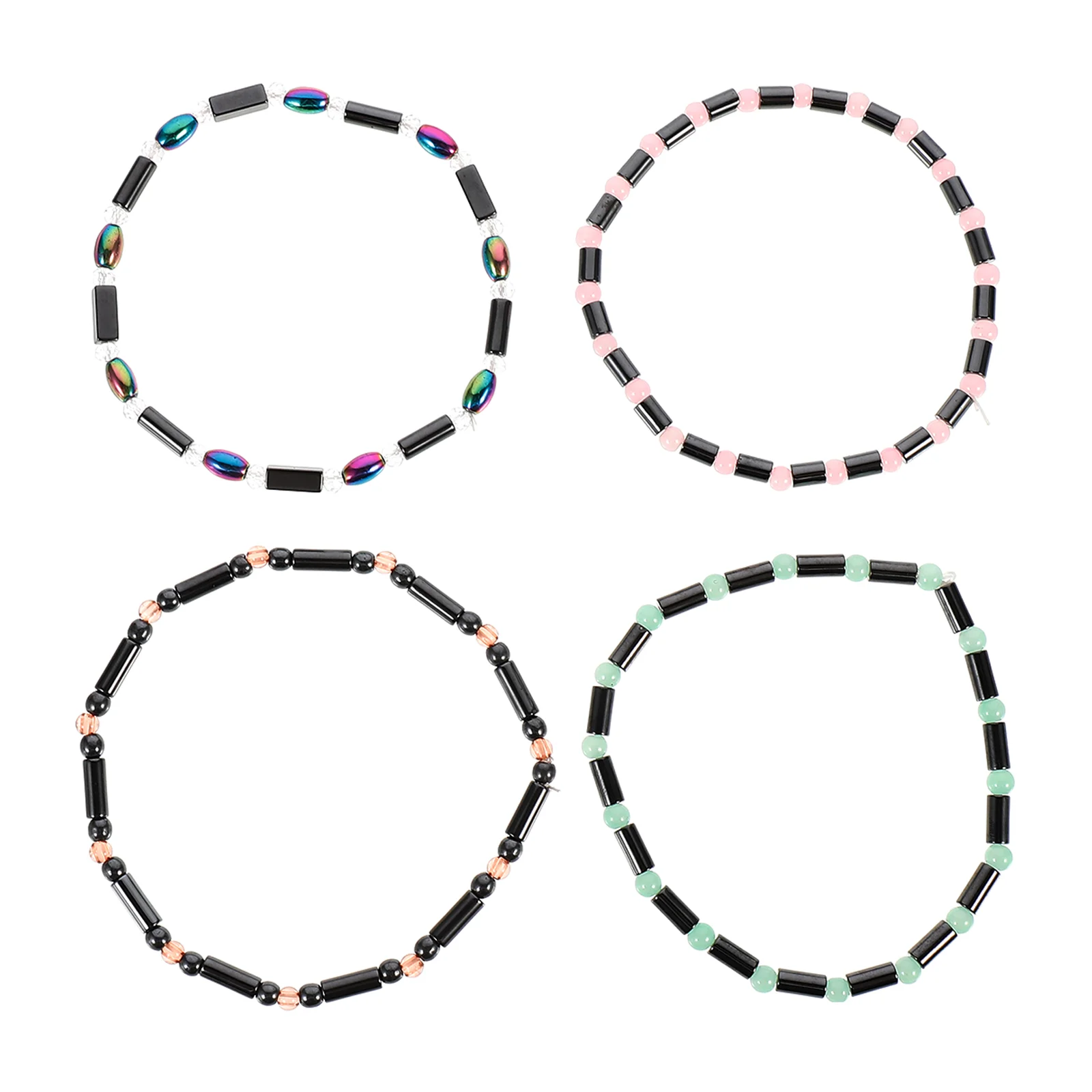 

Ankle Chain Anklet Foot Bracelet Obsidian Jewelry Acrylic Black Inlaid Bracelets Chakra Energy Anti Swelling Adjustable Beads