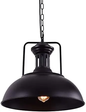 

Pendant Light, Farmhouse Vintage Hanging Light Fixture Barn Dome Lampshade Ceiling Mount Lamp for Kitchen Island Dining Room