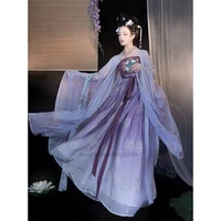 2022 hanfu women purple big sleeve top chinese elegant traditional tang dress dance fairy costume female princess hanfu dress