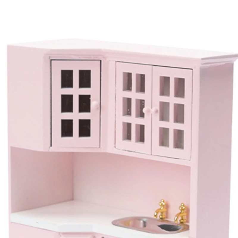 

Model Sink Cupboard Wooden Sink Cupboard Kitchen Figurine Kids 1/12 Joint Doll Accs Dollhouse Decoration Adults Gift