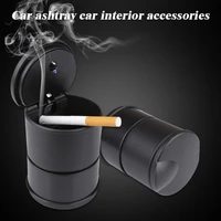 portable led light cylinder car truck ashtray home office cigarette smoke holder