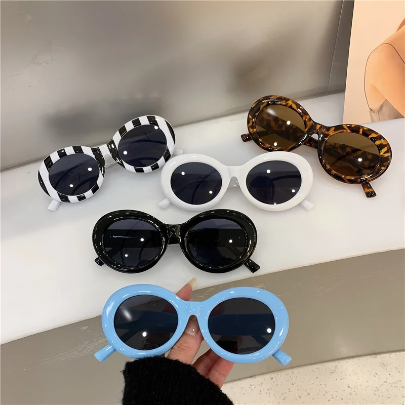 New Oval Frame Colorful Sunglass Fashion Trendy Hip-Hop Party Female Eyewear Hot Brand Designer Popular Personalized Lady Shades |