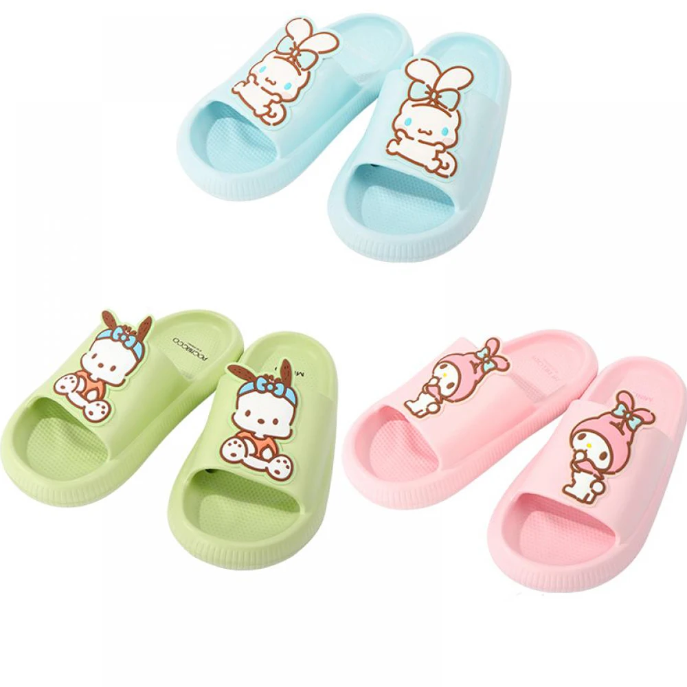 

Милые аниме Sanrioed Cinnamoroll женские Тапочки для ванной комнаты My Melody милые домашние сандалии с сердцем для девочек Purin Dog подарки для девочек