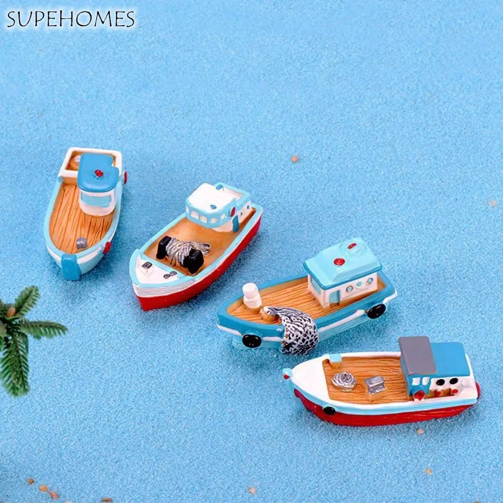 

Mediterranean Yacht Model Good Guy Aquarium Decoration Crafts Miniature Home Fairytale Garden Decoration DIY Accessories
