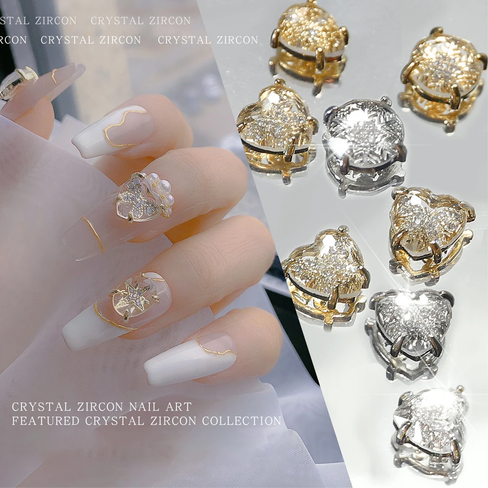 

771185 Стразы для дизайна ногтей прозрачная Янтарная бабочка Алмазный Сплав инкрустированная Снежинка звезда DIY дизайн ногтей искусство s