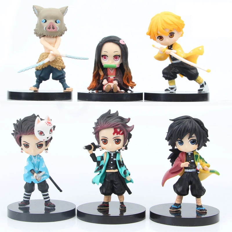 

5-8cm Demon Slayer Action Figure Tanjirou Zenitsu Nezuko Inosuke Anime Figure Kimetsu No Yaiba Decoraction Toys for Boys Girls