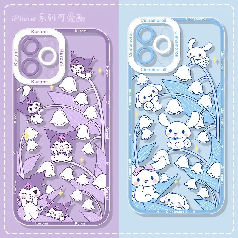 

Sanrio Cinnamoroll Kuromi Apple 14 Phone Case Iphone13Promax Cartoon Japanese 12 Lovers 11 Graffiti Xs All-Inclusive Soft Shell