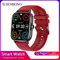 senbono 2022 1 81 inch new smart watch men blood oxygen monitor bluetooth answer call sports smartwatch women for android ios