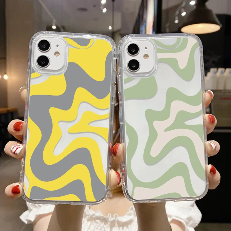 

Aesthetic Art Swirl Pattern Case For iPhone 13 Case iPhone 11 14 Pro Max 12 Mini XR X XS SE 2022 2020 7 8 Plus Cases Cover Funda