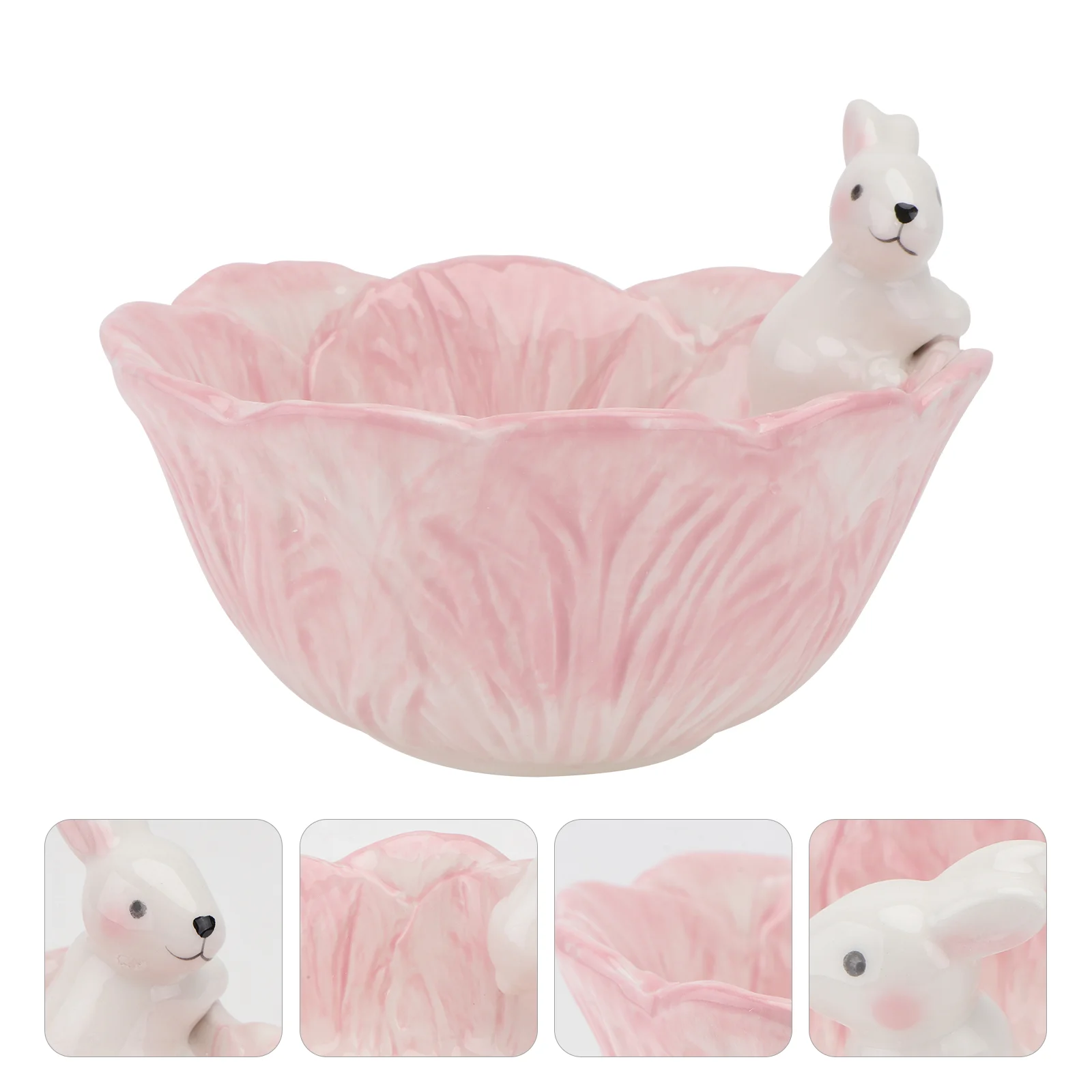 

Bowl Bunny Ceramic Rabbit Easter Candy Salad Bowls Dish Fruit Snack Serving Baby Porcelain Food Ramen Soup Cabbage Shaped