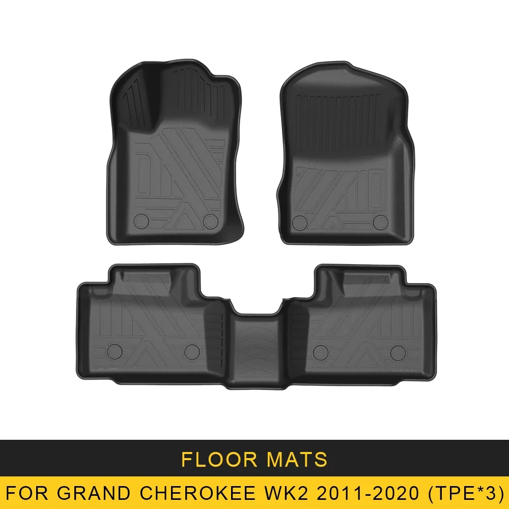 

Для Jeep Grand Cherokee WK2 2011-2023 автомобильные коврики всепогодные коврики для ног TPE без запаха водонепроницаемый коврик аксессуары для интерьера