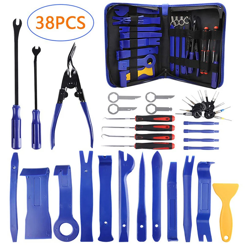 

38pcs Car Trim Removal Tool Kit Set Interior Audio Removal Trim Door Panel Dashboard Removal Hand Tool Car Special Disassembly