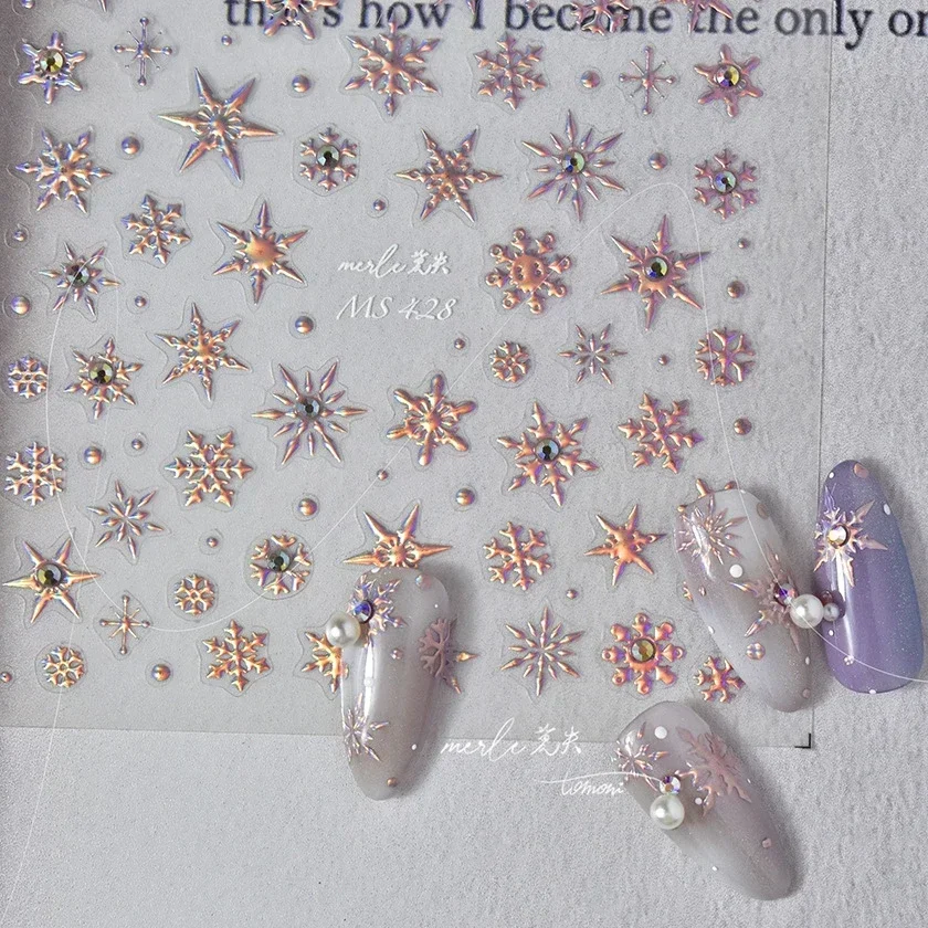 Зимний Рождественский Кристалл Нежный Шестигранник Романтический Лазерный