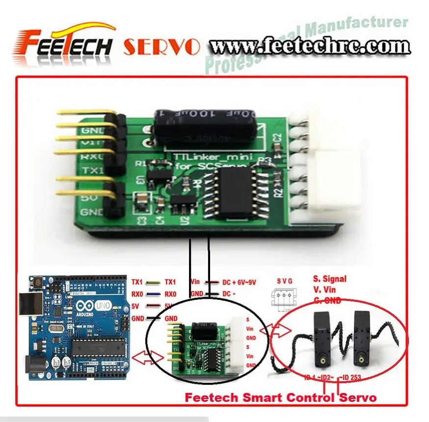 20 шт. TTLinker Mini UART плата преобразования сигнала для Feetech SCS009 TTL сервопривод Feetech Ttlinker плата (art.: 3920d2489916d) - 3920d2489916d