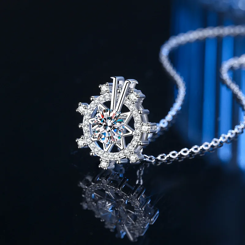 

Женское ожерелье из серебра 925 пробы с муассанитом