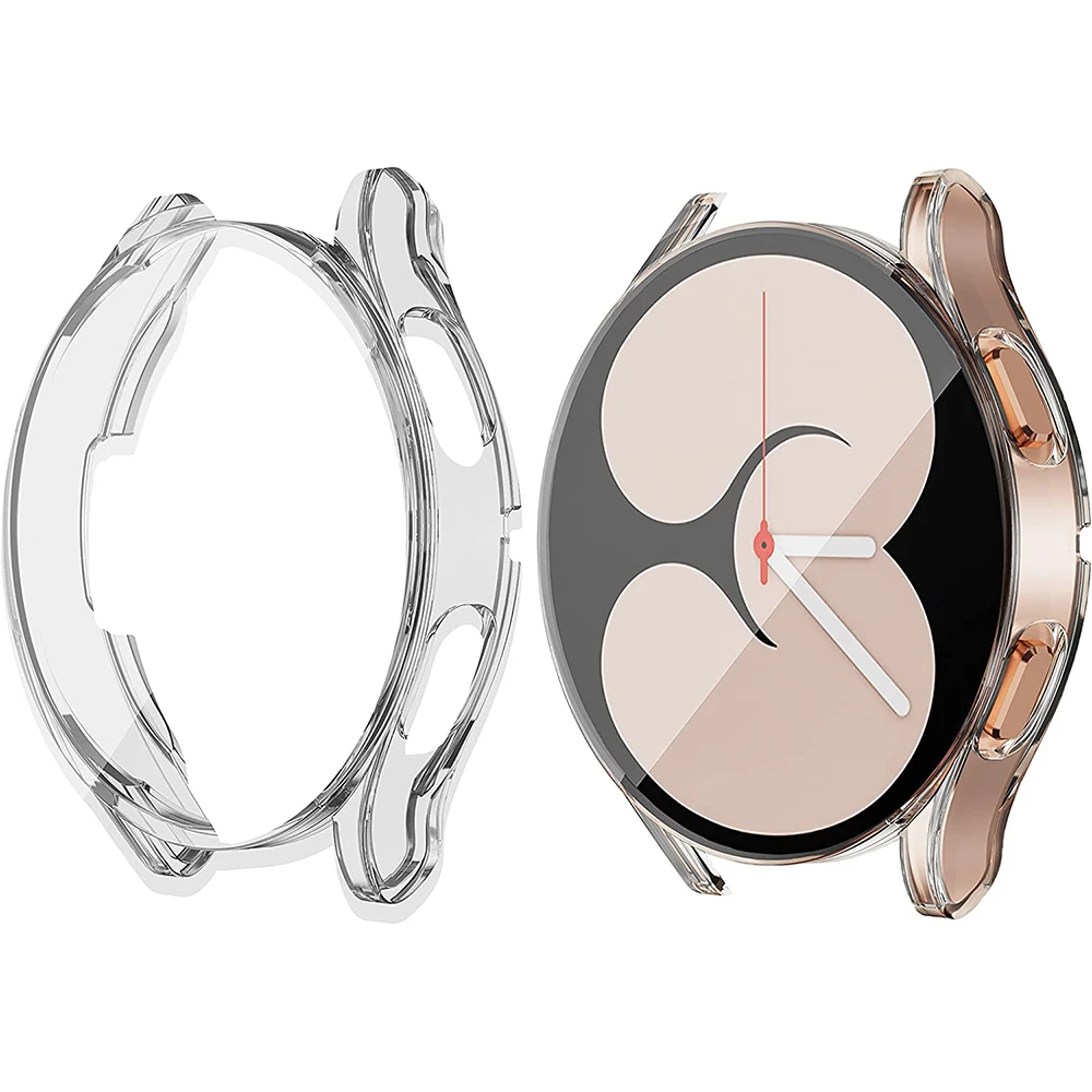 Protector Case For Samsung Galaxy Watch 4 5 40mm 44mm Cover Coverage Silicone TPU Bumper Screen Protection Full Accessories